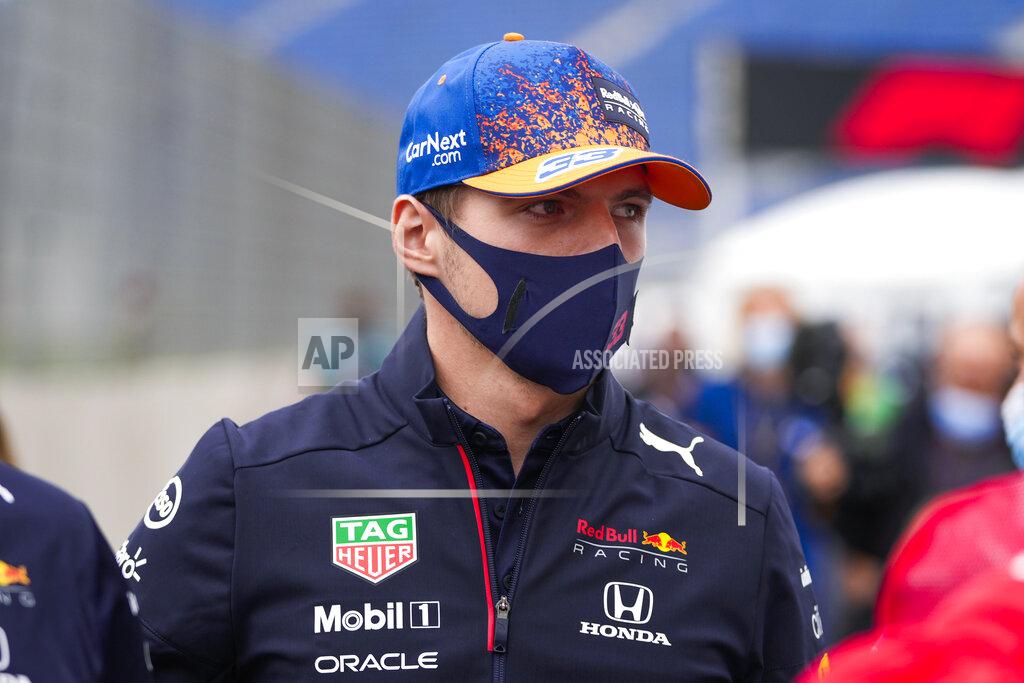 Francisco Seco Red Bull driver Max Verstappen of the Netherlands arrives ahead of Sunday's Formula One Dutch Grand Prix at the Zandvoort racetrack, Netherlands, Thursday, Sept. 2, 2021. (AP Photo/Francisco Seco)