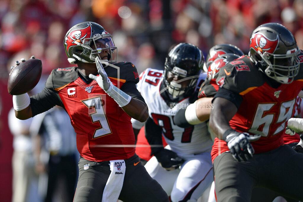 Jason Behnken Tampa Bay Buccaneers quarterback Jameis Winston (3) fires a pass against the Atlanta Falcons during the first half of an NFL football game Sunday, Dec. 29, 2019, in Tampa, Fla. (AP Photo/Jason Behnken)