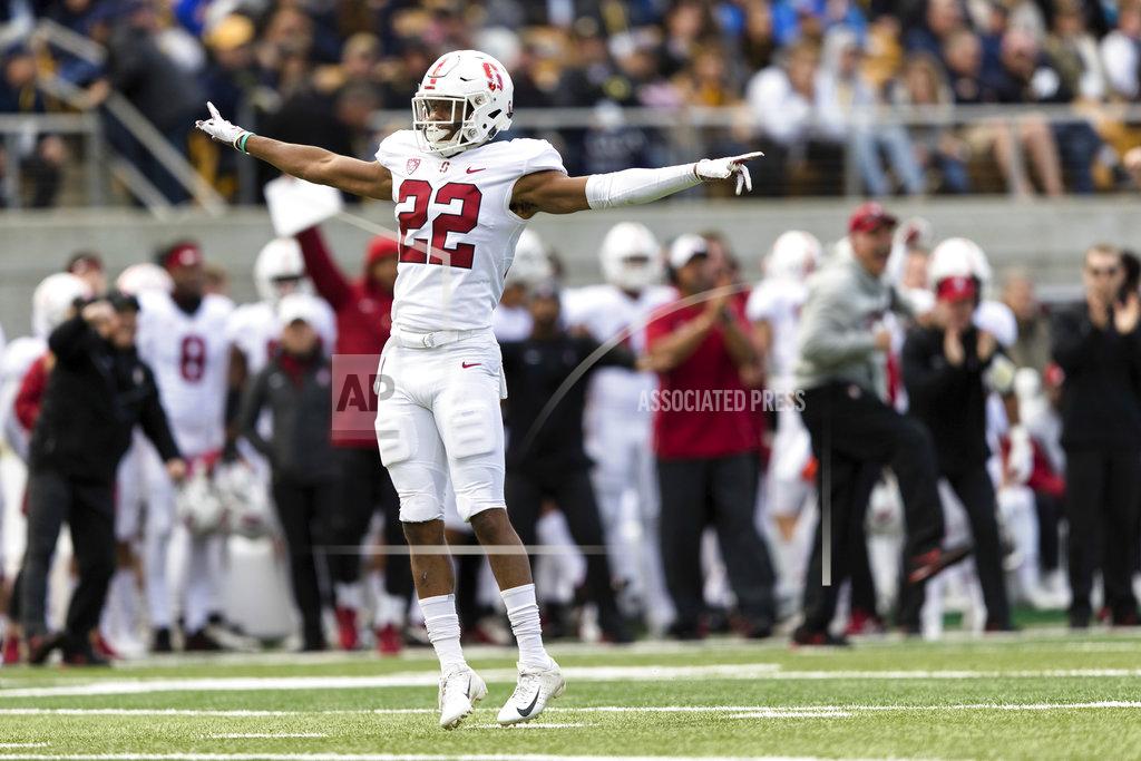 John Hefti Stanford cornerback Obi Eboh reacts in the fourth quarter of a football game against California in Berkeley, Calif., Saturday, Dec. 1, 2018. (AP Photo/John Hefti)