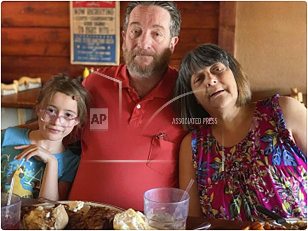 Stephanie Melendez In this UGC undated photo provided by Stephanie Melendez, is her father David Johnson, center, her daughter, Kaitlyn-Rose Melendez, left, and Stephanie's mother Kathy Johnson. The Johnson family credits him with saving granddaughter Kaitlyn Rose, 9, and his wife, Kathy, by pushing them to the ground at a checkout counter when a gunman opened fire Aug. 3, 2019,at the Wal-Mart in El Paso, Texas. (Stephanie Melendez via AP)