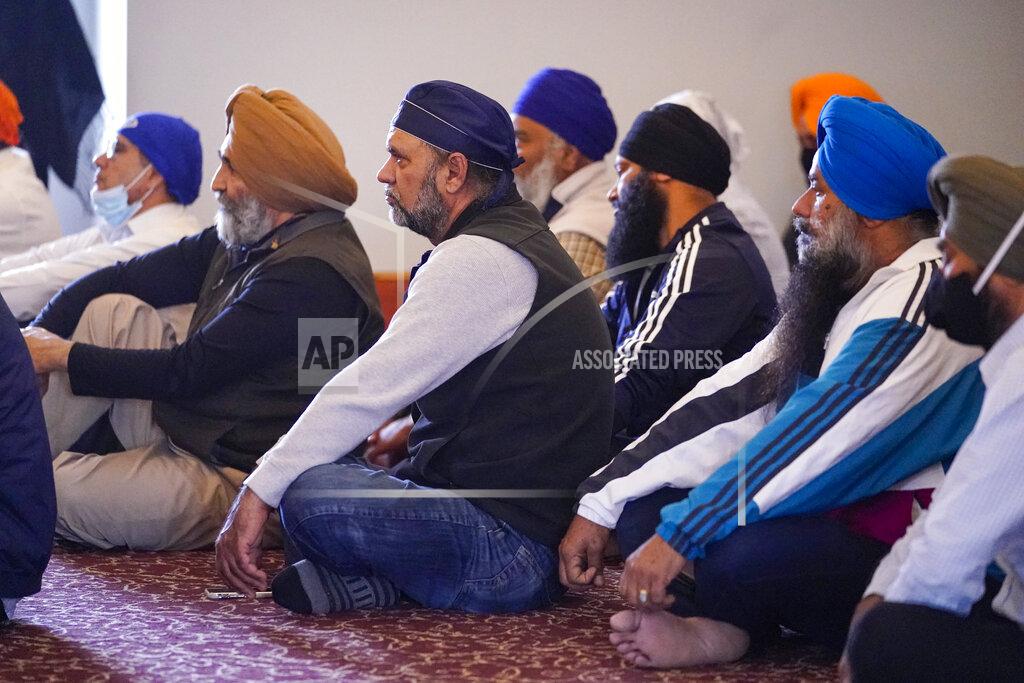 Michael Conroy Members of the Sikh Coalition gather at the Sikh Satsang of Indianapolis in Indianapolis, Saturday, April 17, 2021 to formulate the groups response to the shooting at a FedEx facility in Indianapolis that claimed the lives of four members of the Sikh community. A gunman killed eight people and wounded several others before taking his own life in a late-night attack at a FedEx facility near the Indianapolis airport. (AP Photo/Michael Conroy)