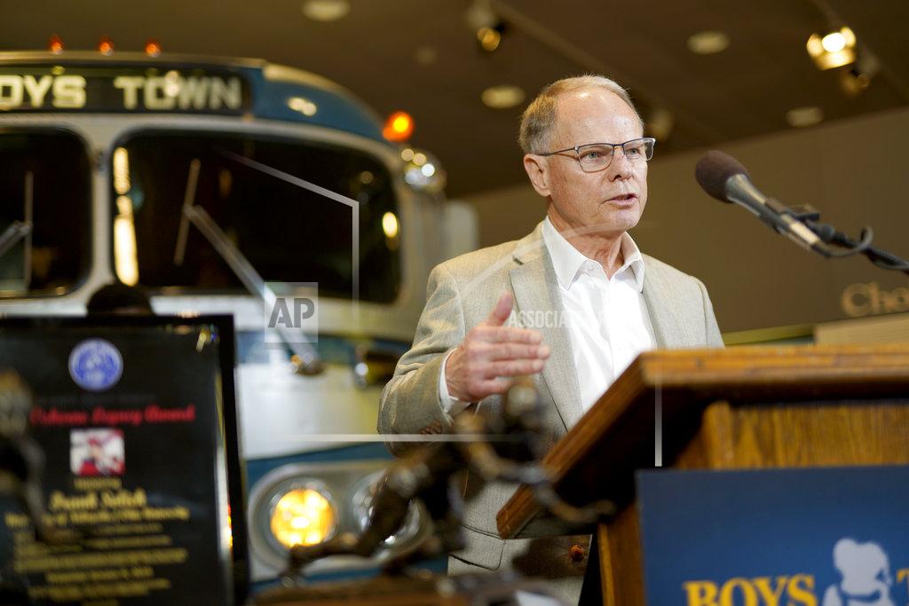 Nati Harnik Ohio NCAA college football head coach Frank Solich, who was fired from Nebraska in 2003, talks during a news conference in Boys Town, Neb., Tuesday, Jan. 8, 2019. Solich was in town to receive the Tom Osborne Legacy Award at the Outland Trophy awards dinner on Wednesday night. (AP Photo/Nati Harnik)
