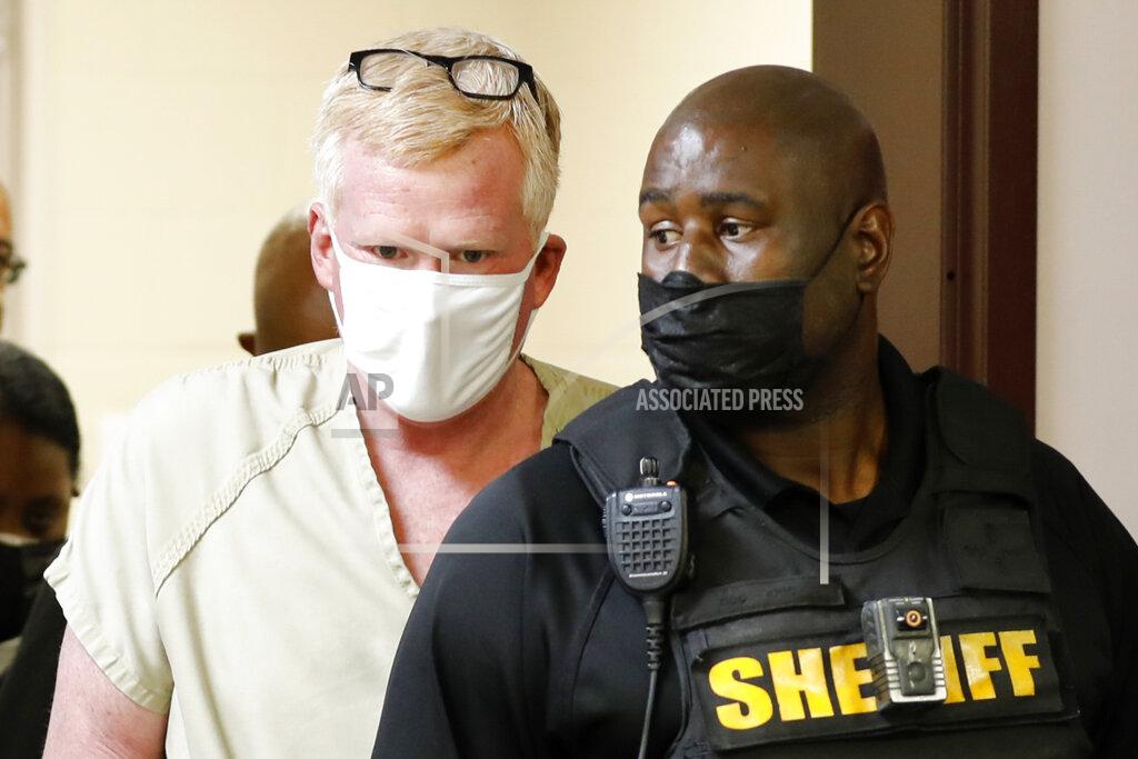 Mic Smith Alex Murdaugh walks into his bond hearing Thursday, Sept. 16, 2021, in Varnville, S.C. Murdaugh surrendered Thursday to face insurance fraud and other charges after state police said he arranged to have himself shot in the head so that his son would get a $10 million life insurance payout. (AP Photo/Mic Smith)