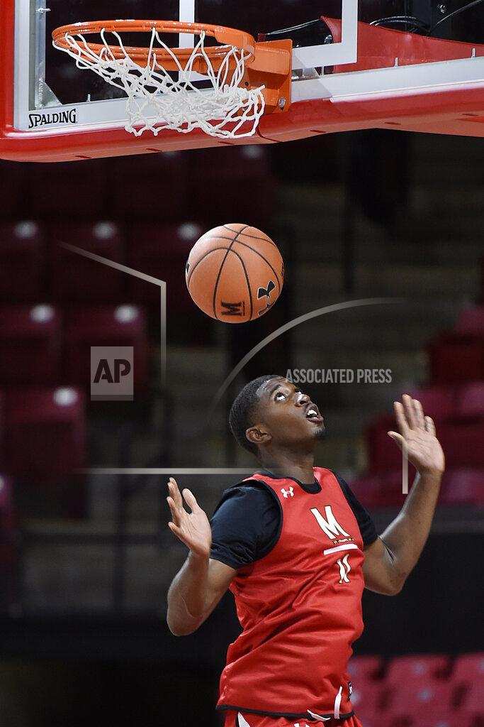 Gail Burton Maryland NCAA college basketball player Darryl Morsell practices during Media Day, Tuesday, Oct. 15, 2019, in College Park, Md. (AP Photo/Gail Burton)