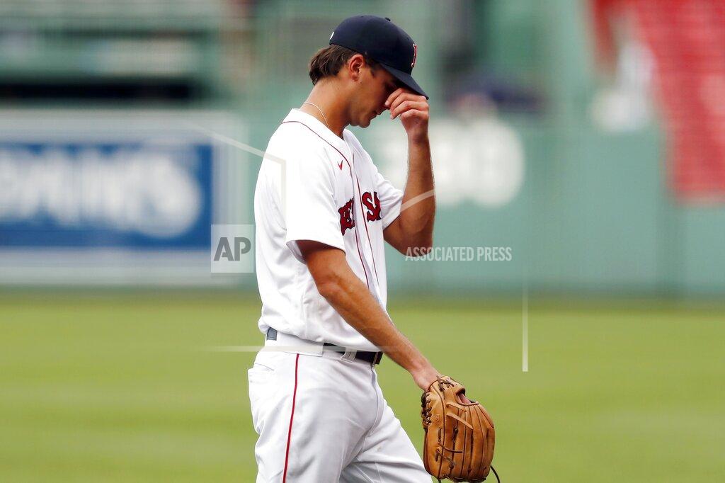 Michael Dwyer Boston Red Sox's Kyle Hart walks off the field after being taken out during the third inning of a baseball game against the Tampa Bay Rays, Thursday, Aug. 13, 2020, in Boston. (AP Photo/Michael Dwyer)