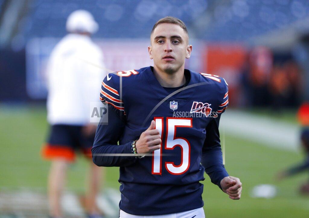 Charles Rex Arbogast Chicago Bears' Eddy Pineiro warms up before an NFL football game against the Green Bay Packers Thursday, Sept. 5, 2019, in Chicago. (AP Photo/Charles Rex Arbogast)