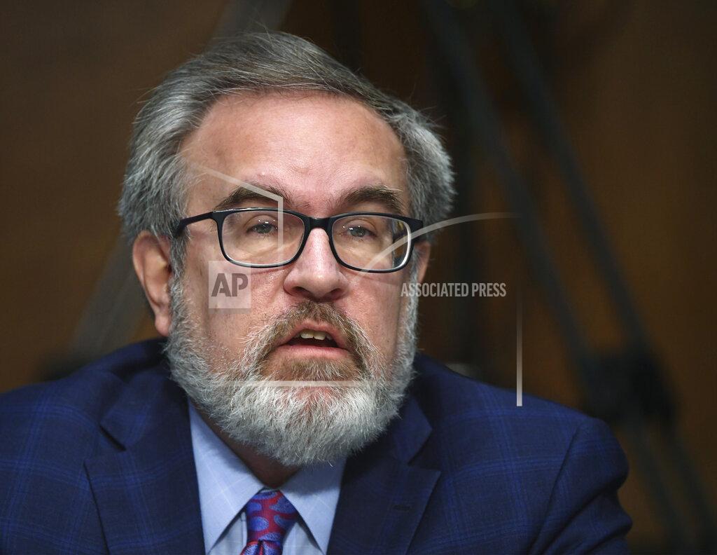 Kevin Dietsch Andrew Wheeler, administrator of the Environmental Protection Agency, speaks during a Senate Environment and Public Works Committee oversight hearing to examine the Environmental Protection Agency, Wednesday, May 20, 2020 on Capitol Hill in Washington. (Kevin Dietsch/Pool via AP)