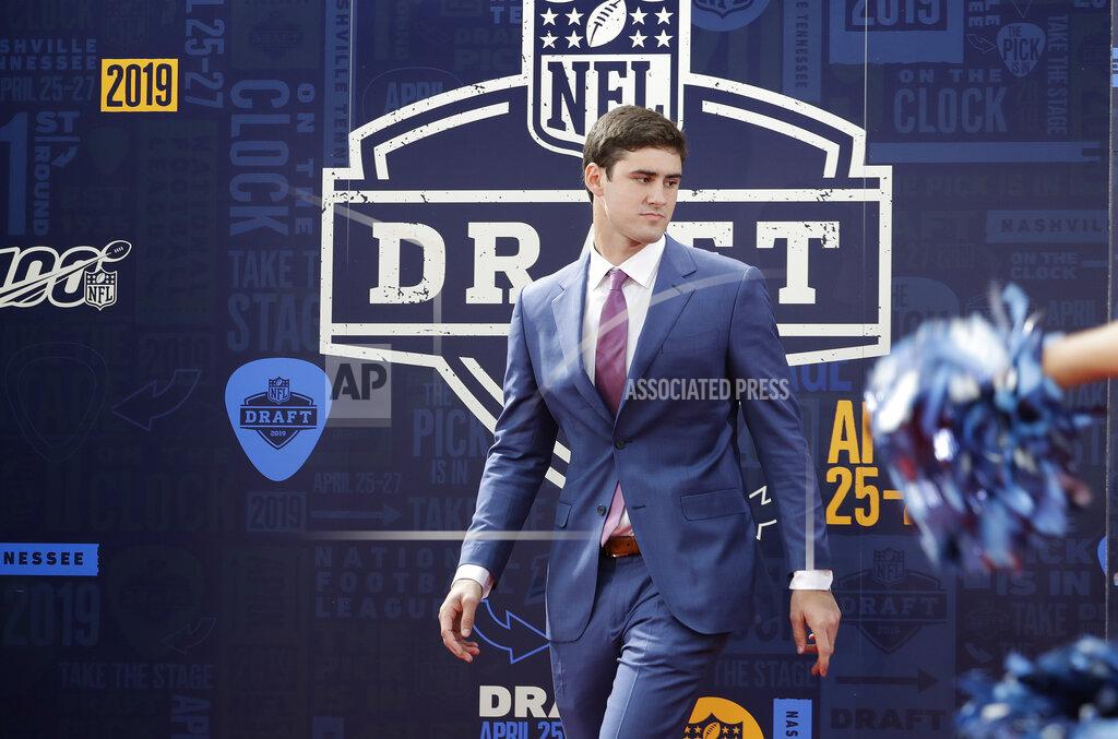 Steve Helber Duke quarterback Daniel Jones walks the red carpet ahead of the first round at the NFL football draft, Thursday, April 25, 2019, in Nashville, Tenn. (AP Photo/Steve Helber)