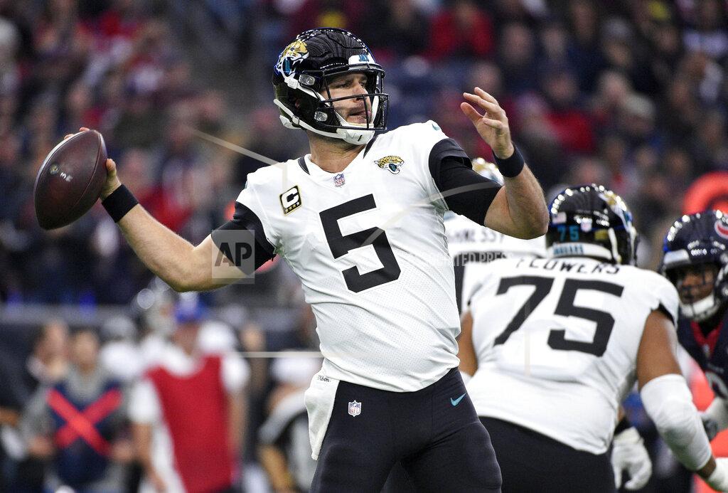 Eric Christian Smith FILE - In this Dec. 30, 2018, file photo, Jacksonville Jaguars quarterback Blake Bortles throws against the Houston Texans during the first half of an NFL football game in Houston. Bortles has agreed to a one-year deal to become Jared Goff’s backup with the Los Angeles Rams. (AP Photo/Eric Christian Smith, File)