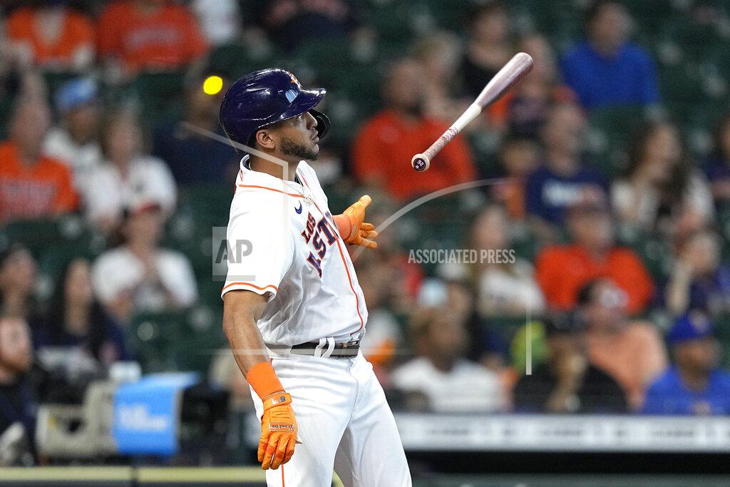 David J. Phillip Houston Astros' Jose Siri tosses his bat after hitting a two-run home run against the Arizona Diamondbacks during the eighth inning of a baseball game Sunday, Sept. 19, 2021, in Houston. (AP Photo/David J. Phillip)
