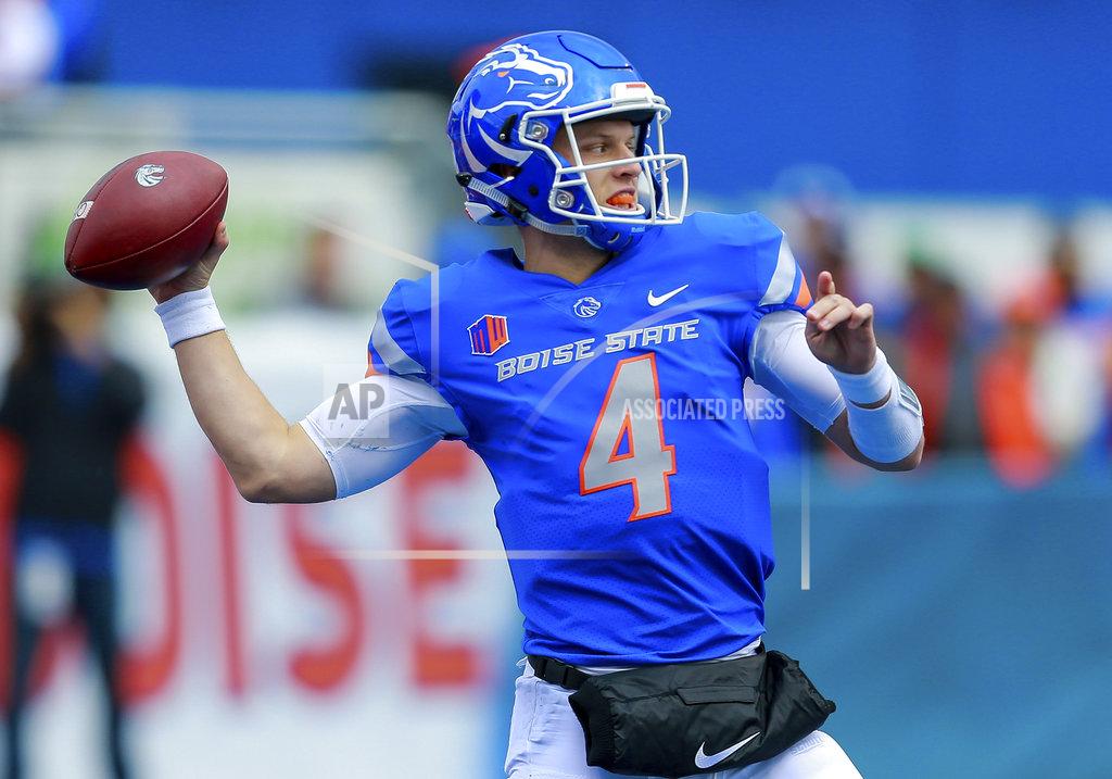 Steve Conner Boise State quarterback Brett Rypien (4) looks to pass the ball against San Diego State in the first half of an NCAA college football game, Saturday, Oct. 6, 2018, in Boise, Idaho. (AP Photo/Steve Conner)