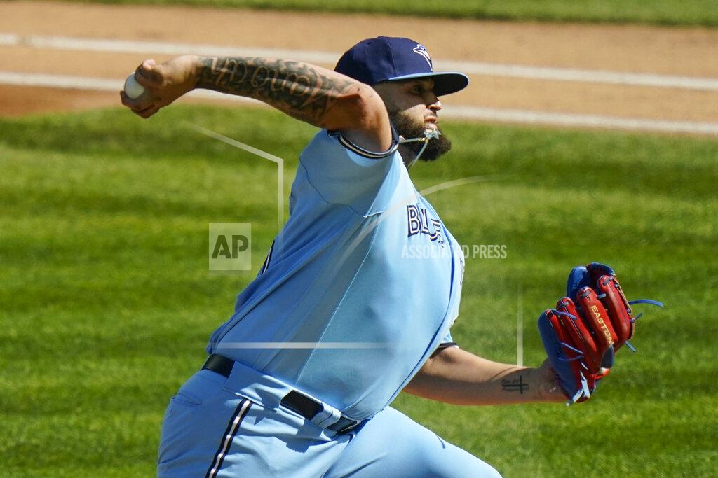 Frank Franklin Ii Toronto Blue Jays Alek Manoah delivers a pitch during the first inning of the first game of a baseball doubleheader against the New York Yankees Thursday, May 27, 2021, in New York. (AP Photo/Frank Franklin II)