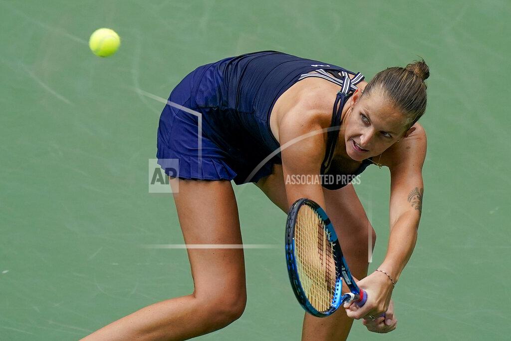 Seth Wenig Karolina Pliskova, of the Czech Republic, returns a shot to Caroline Garcia, of France, during the second round of the US Open tennis championships, Wednesday, Sept. 2, 2020, in New York. (AP Photo/Seth Wenig)