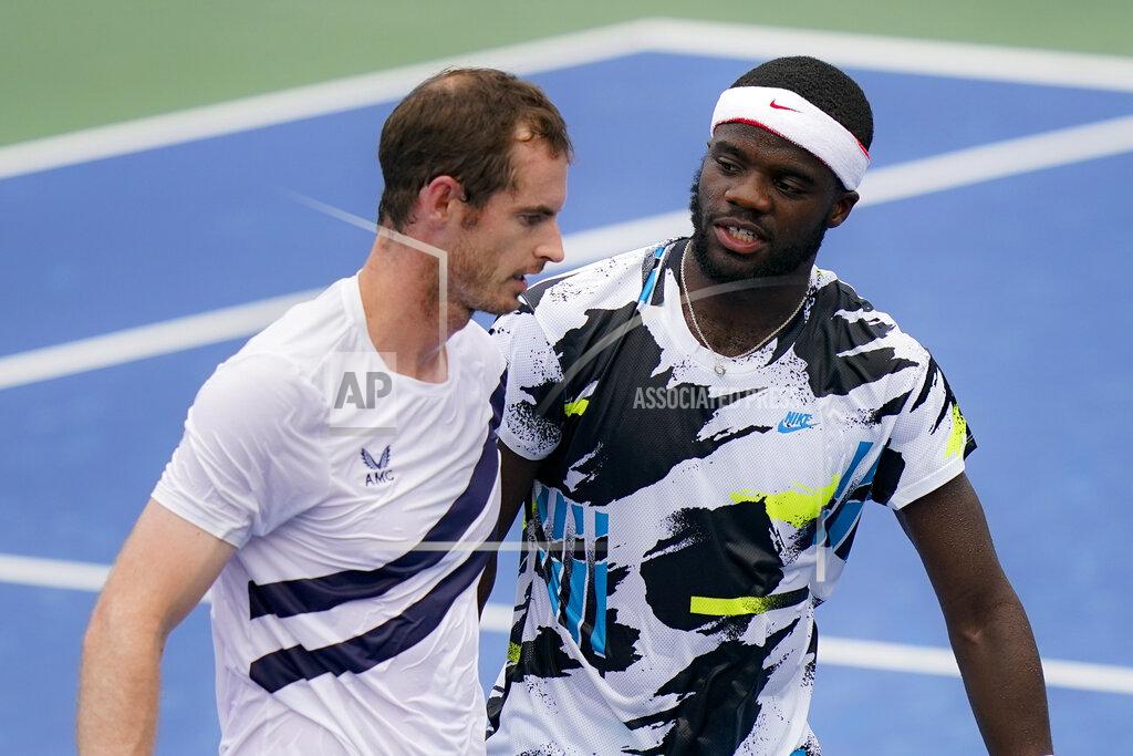 Frank Franklin Ii Andy Murray, of the United Kingdom, left, and Frances Tiafoe, of the United States, meet at the net after Murray won their match at the Western & Southern Open tennis tournament, Saturday, Aug. 22, 2020, in New York. (AP Photo/Frank Franklin II)