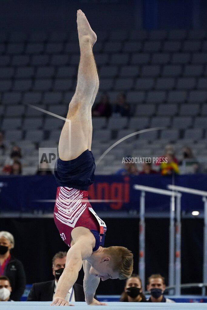 Tony Gutierrez Shane Wiskus competes in the floor exercise during the U.S. Gymnastics Championships, Saturday, June 5, 2021, in Fort Worth, Texas. (AP Photo/Tony Gutierrez)