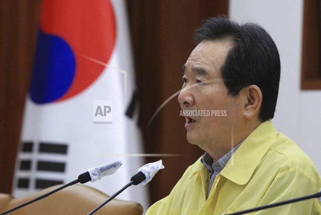 Han Jong-Chan In this May 10, 2020, photo, South Korean Prime Minister Chung Sye-kyun speaks during a meeting of the Central Disaster and Safety Countermeasures Headquarters at the government complex in Seoul, South Korea. As South Korea grapples with a new spike in coronavirus infections thought to be linked to nightspots in Seoul, including several popular with gay men, it's also seeing rising homophobia that's making it difficult for sexual minorities to come forward for diagnostic tests. (Han Jong-chan/Yonhap via AP)