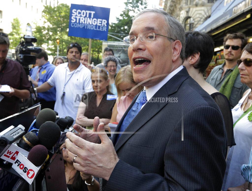Richard Drew FILE - In this July 8, 2013 file photo, Manhattan Borough President Scott Stringer addresses the media at a news conference in New York. Stringer, who is currently New York City's Comptroller, formally announced his candidacy for New York City mayor on Tuesday, Sept. 8, 2020. (AP Photo/Richard Drew, File)
