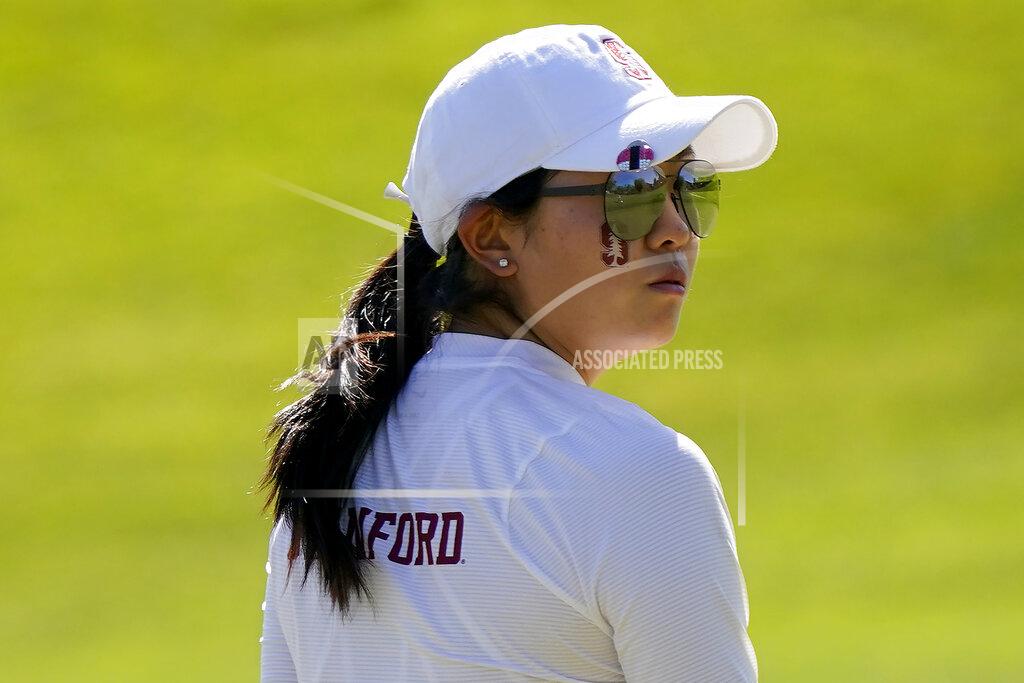 Matt York Stanford golfer Rose Zhang looks away after her putt on the eighth green during the NCAA college women's golf championship semifinal at Grayhawk Golf Club, Tuesday, May 24, 2022, in Scottsdale, Ariz. (AP Photo/Matt York)