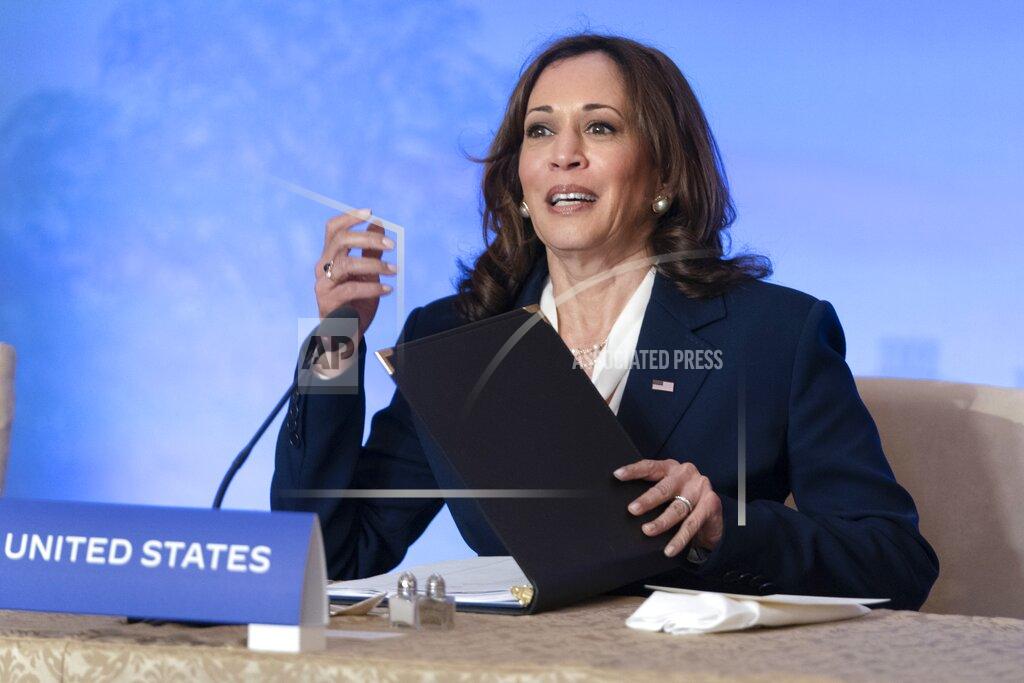 Jacquelyn Martin Vice President Kamala Harris takes her seat as she attends the US-ASEAN Summit, Friday, May 13, 2022, at the State Department in Washington. (AP Photo/Jacquelyn Martin)