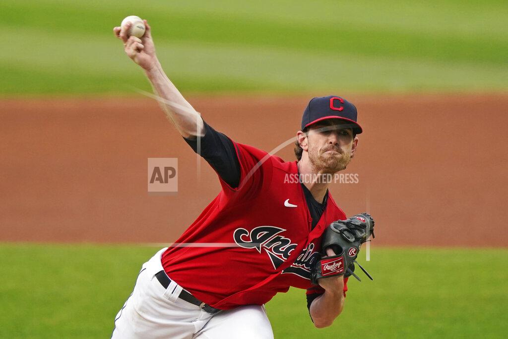Tony Dejak Cleveland Indians starting pitcher Shane Bieber delivers in the first inning of a baseball game against the Chicago White Sox, Wednesday, Sept. 23, 2020, in Cleveland. (AP Photo/Tony Dejak)