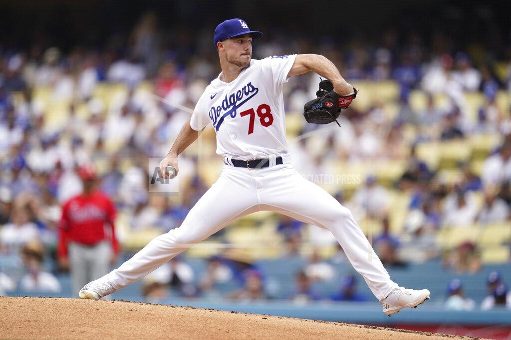 Ashley Landis Los Angeles Dodgers starting pitcher Michael Grove (78) throws during the second inning of a baseball game against the Philadelphia Phillies in Los Angeles, Sunday, May 15, 2022. (AP Photo/Ashley Landis)