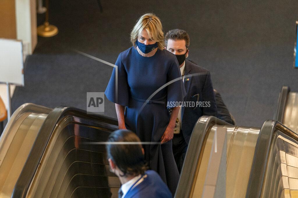 Mary Altaffer American Ambassador to the United Nations Kelly Craft arrives for the 75th session of the United Nations General Assembly, Tuesday, Sept. 22, 2020, at U.N. headquarters. This year's annual gathering of world leaders at U.N. headquarters will be almost entirely "virtual." Leaders have been asked to pre-record their speeches, which will be shown in the General Assembly chamber, where each of the 193 U.N. member nations are allowed to have one diplomat present. (AP Photo/Mary Altaffer)