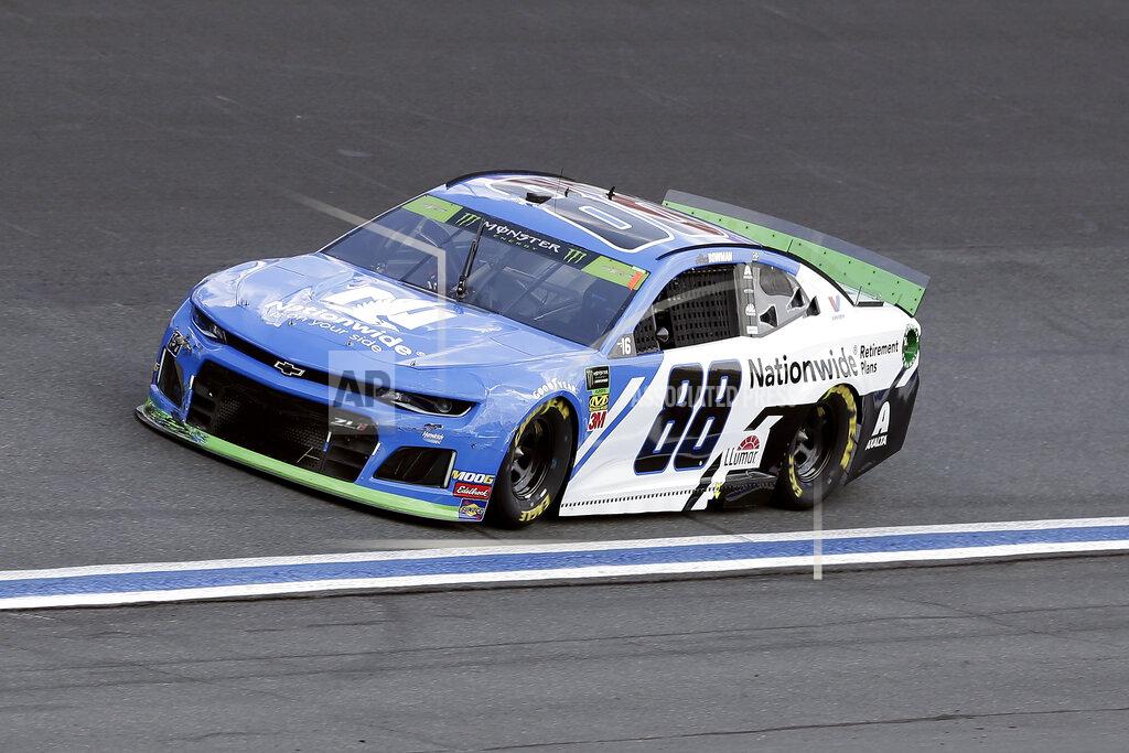 Gerry Broome Alex Bowman drives through Turn 4 during the NASCAR Cup Series auto race at Charlotte Motor Speedway in Concord, N.C., Sunday, Sept. 29, 2019. (AP Photo/Gerry Broome)