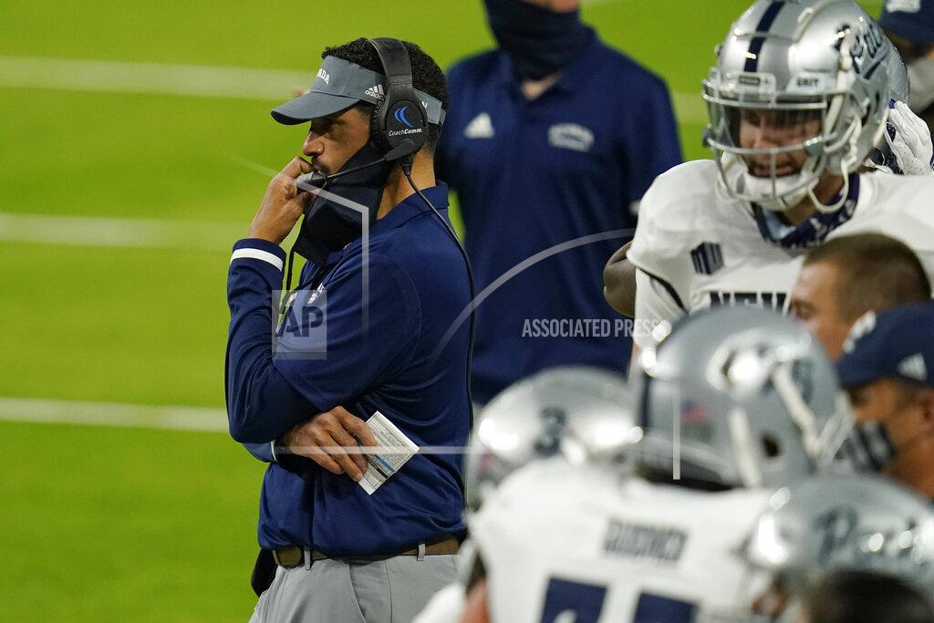 John Locher Nevada head coach Jay Norvell looks toward the field during the second half of an NCAA college football game against UNLV, Saturday, Oct. 31, 2020, in Las Vegas. (AP Photo/John Locher)