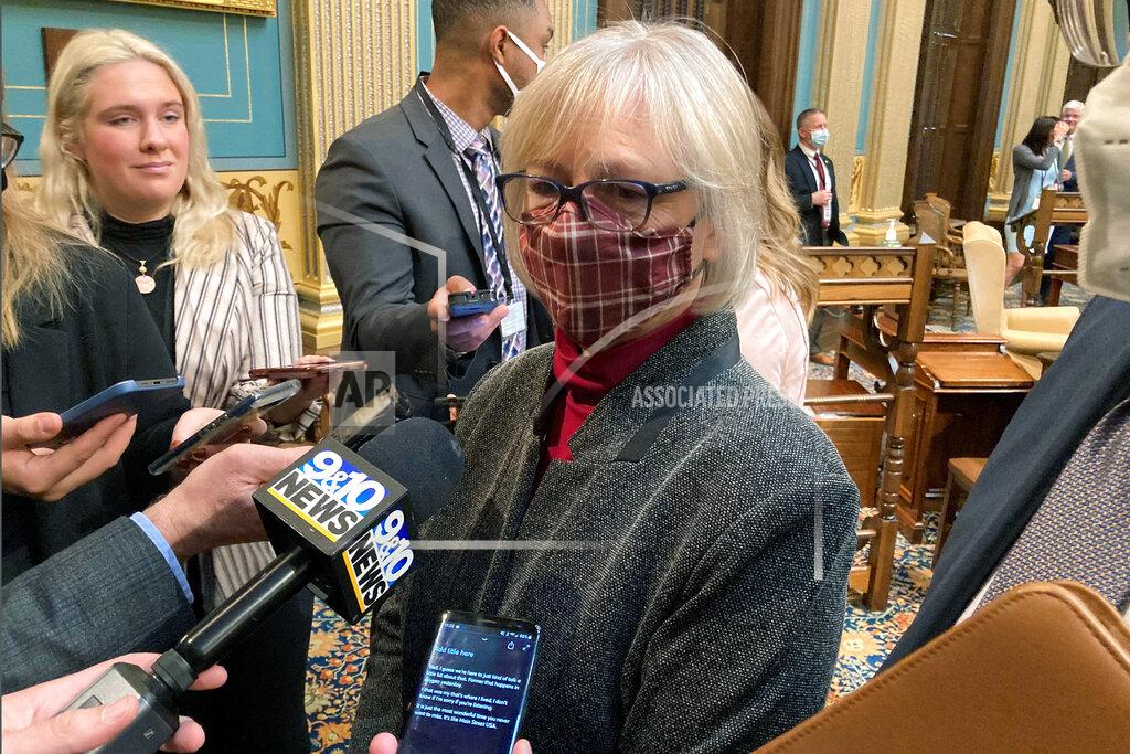 David Eggert FILE - Michigan Sen. Rosemary Bayer, D-Beverly Hills, speaks about a mass shooting at Oxford High School, which is in her district, on Dec. 1, 2021, at the state Capitol in Lansing, Mich. Gun control measures are likely going nowhere in Congress, and they have also become increasingly scarce in most states. “Every day we don’t take action, we are choosing guns over children,” said Bayer. “Enough is enough. No more prayers, no more thoughts, no more inaction.” (AP Photo/David Eggert, File)