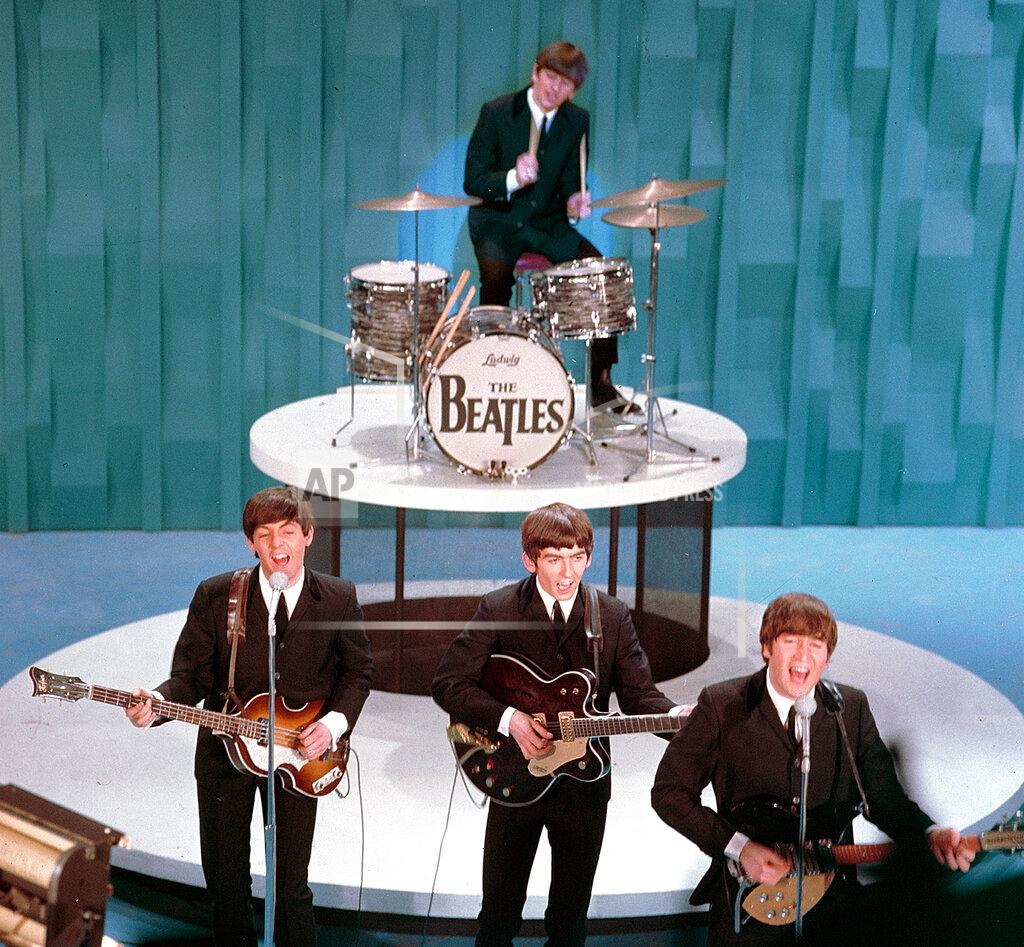 The Beatles With Ed Sullivan 8x10 Glossy Photo