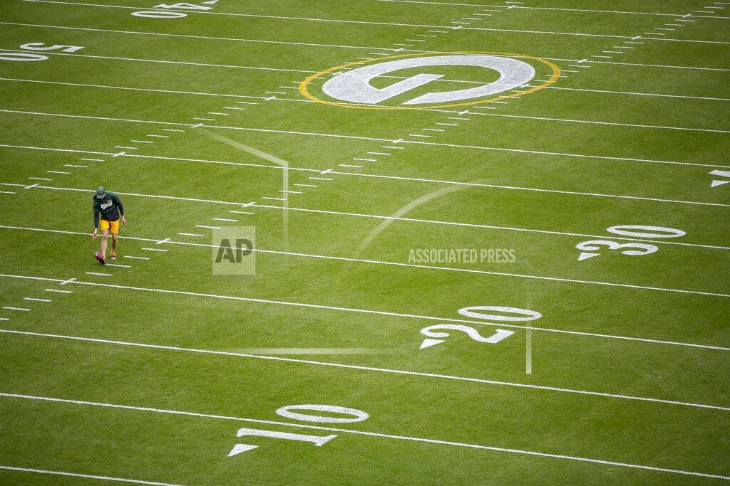 Matt Ludtke Green Bay Packers punter J.K. Scott warms up before an NFL football game against the Detroit Lions Sunday, Sept. 20, 2020, in Green Bay, Wis. (AP Photo/Matt Ludtke)