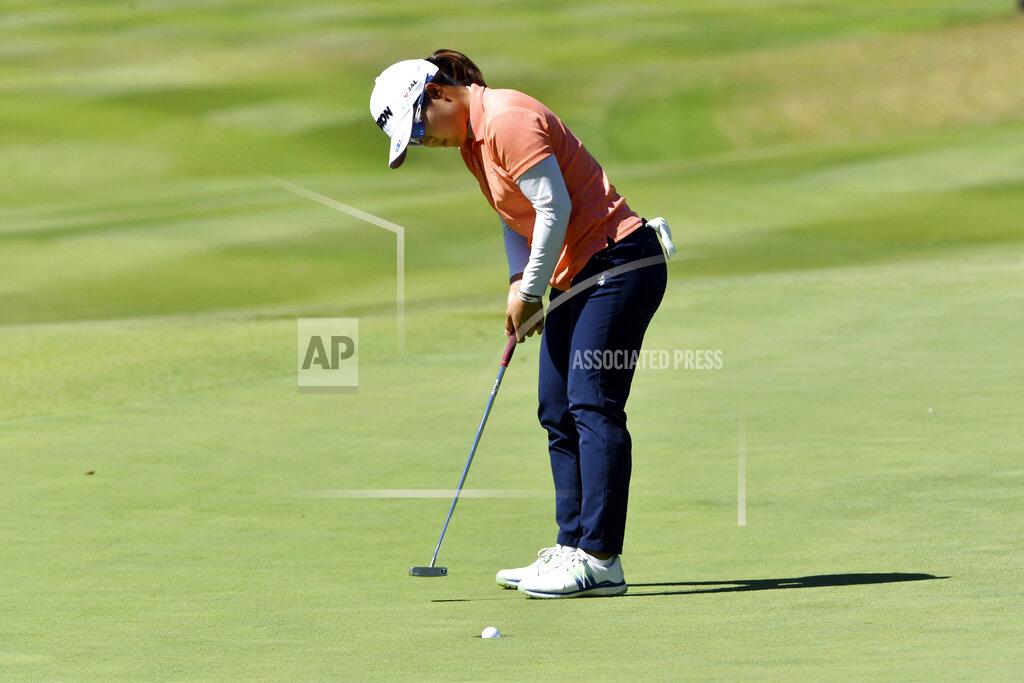 Michael Woods Nasa Hataoka, of Japan, sinks her putt on the 8th green during the second round of the LPGA Walmart NW Arkansas Championship golf tournament, Saturday, Sept. 25, 2021, in Rogers, Ark. (AP Photo/Michael Woods)