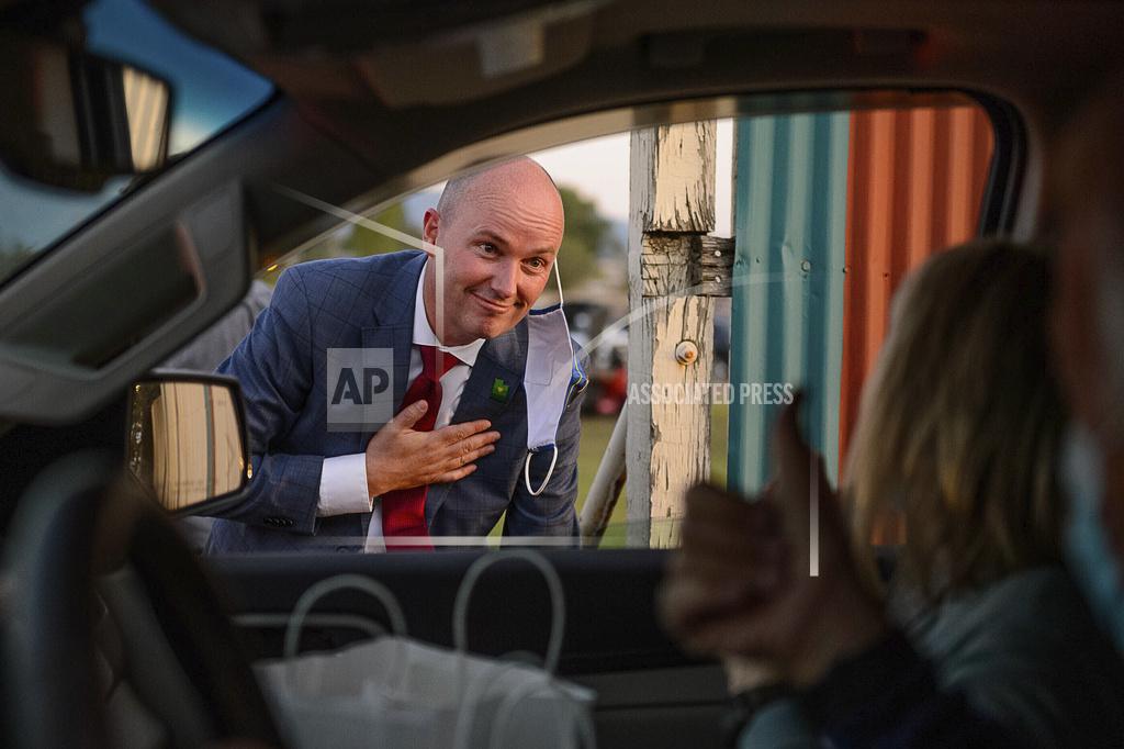 Utah Republican gubernatorial candidate Lt. Gov. Spencer Cox greets supporters arriving at an election night event in Mount Pleasant on Tuesday, June 30, 2020. Cox has won the Republican nomination in the Utah governor's race Monday, July 6, 2020, giving him a heavy advantage in the conservative state's general election. The competitive four-way contest was conducted entirely by mail during the coronavirus pandemic, which also shaped the campaign. (Trent Nelson /The Salt Lake Tribune via AP, File)