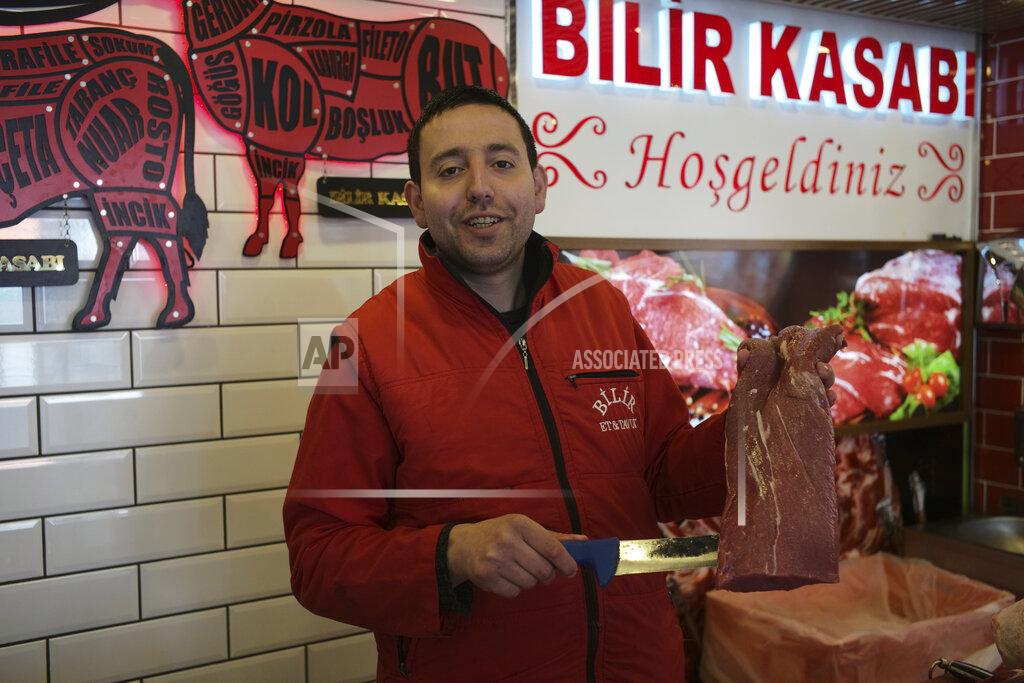 Burhan Ozbilici Butcher Bayram Koza speaks to The Associated Press in Ankara, Turkey, Thursday, May 12, 2022. Koza says he has seen a 20% drop in sales this year, as skyrocketing inflation has made meat too pricey for many of his customers. Russia's war in Ukraine has accelerated inflation across Europe, with prices for energy, materials and food surging at rates not seen for decades. Inflation is expected to hit nearly 7% this year in the 27-nation EU and is contributing to slowing growth forecasts. (AP Photo/Burhan Ozbilici)