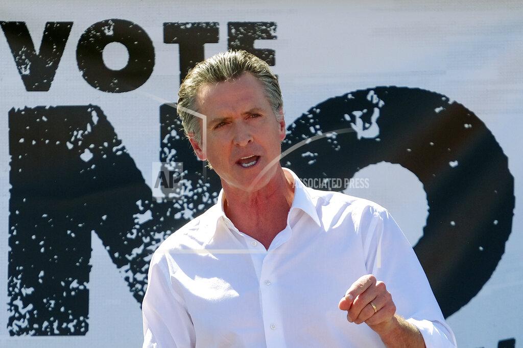Ringo H.W. Chiu California Gov. Gavin Newsom speaks at a rally against the California gubernatorial recall election on Sunday, Sept. 12, 2021, in Sun Valley, Calif. (AP Photo/Ringo H.W. Chiu)