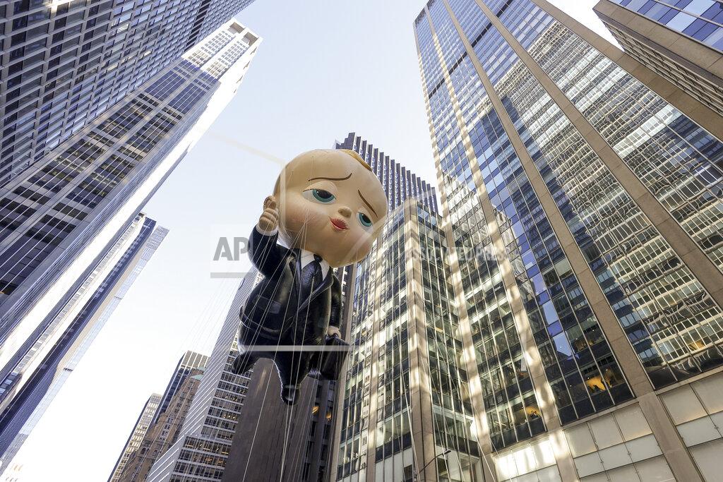Jeenah Moon The Boss Baby balloon makes its way down Sixth Avenue during the Macy's Thanksgiving Day Parade, Thursday, Nov. 24, 2022, in New York. (AP Photo/Jeenah Moon)
