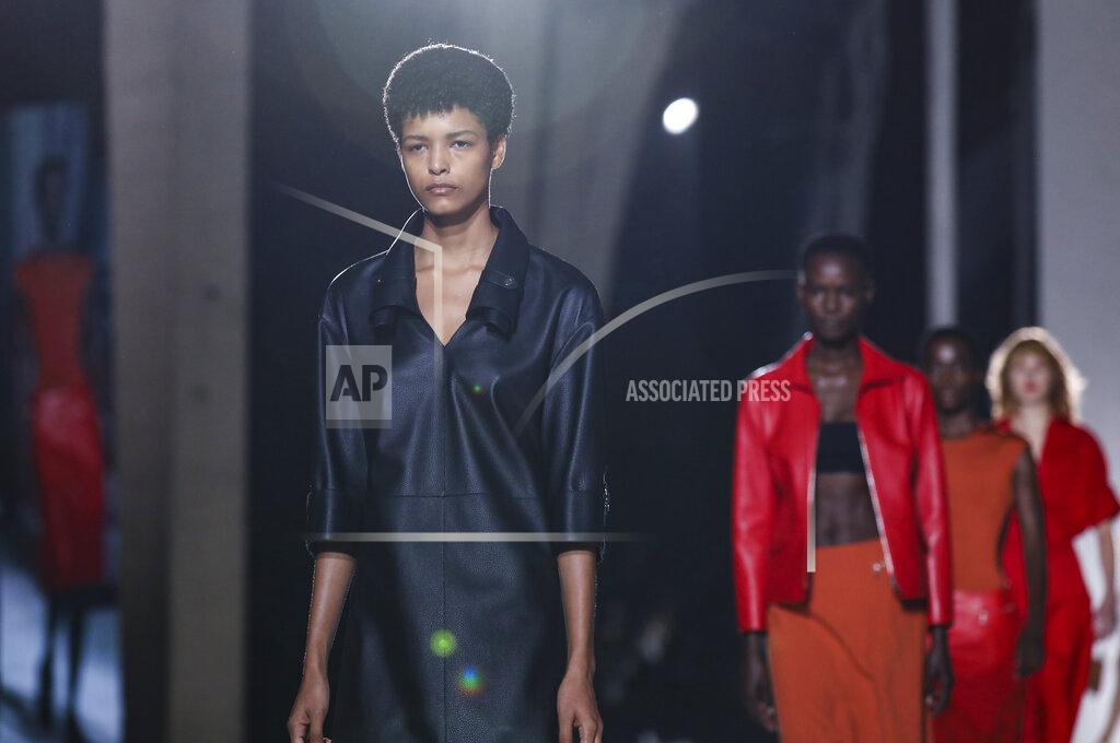 Vianney Le Caer Models wear creations for the Hermes Spring-Summer 2021 fashion collection, Saturday, Oct. 3, 2020, during Paris fashion week. (Photo by Vianney Le Caer/Invision/AP)