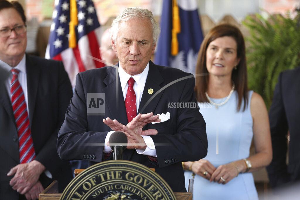 Jeffrey Collins South Carolina Gov. Henry McMaster speaks during a ceremony to sign a bill preventing people from suing businesses over COVID-19 on Thursday, June 24, 2021 at Cafe Strudel in West Columbia, South Carolina. The bill signing was ceremonial after the General Assembly passed the legislation in April. (AP Photo/Jeffrey Collins)