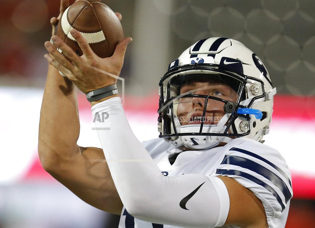 Rick Scuteri FILE - In this Sept. 1, 2018 file photo BYU linebacker Sione Takitaki (16) handles the ball in the first half during an NCAA college football game against Arizona in Tucson, Ariz. BYU will be looking to close out a roller coaster season when it faces Western Michigan in the Famous Idaho Potato Bowl in Boise on Friday, Dec. 21, 2018. (AP Photo/Rick Scuteri, file)
