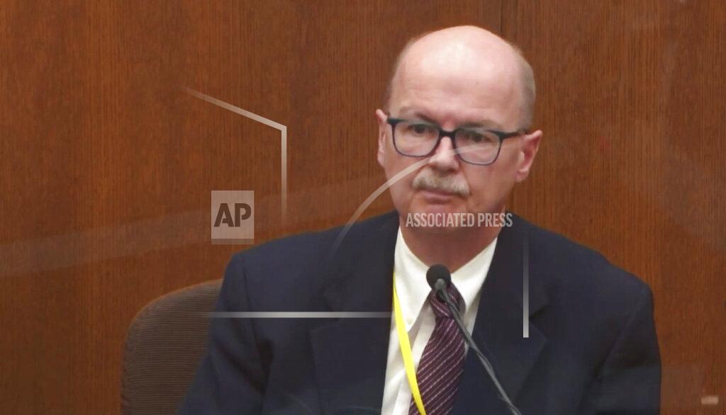 Uncredited In this image taken from video witness Daniel Isenschmid, a forensic toxicologist testifies as Hennepin County Judge Peter Cahill presides, Thursday, April 8, 2021, in the trial of former Minneapolis police Officer Derek Chauvin at the Hennepin County Courthouse in Minneapolis, Minn. Chauvin is charged in the May 25, 2020 death of George Floyd. (Court TV via AP, Pool)