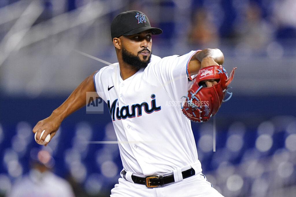 Wilfredo Lee Miami Marlins' Sandy Alcantara winds up during the first inning of the team's baseball game against the New York Mets, Wednesday, Sept. 8, 2021, in Miami. (AP Photo/Wilfredo Lee)