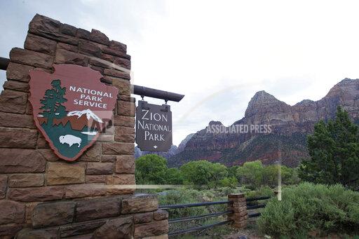 FILE - This Sept. 15, 2015, file photo, shows Zion National Park near Springdale, Utah. Zion National Park will soon require reservations to hike the famous southern Utah trail, known as Angel's Landing. perched on the edge of a red-rock cliff, officials said Friday , Dec. 3, 2021. (AP Photo/Rick Bowmer, File)