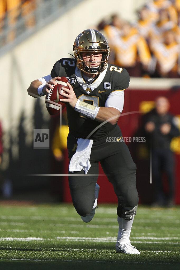 Minnesota quarterback Tanner Morgan (2) runs with the ball during an NCAA college football game against Maryland, Saturday, Oct. 26, 2019, in Minneapolis. (AP Photo/Stacy Bengs)