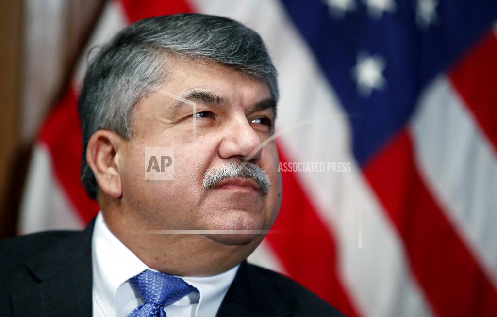 Alex Brandon FILE - AFL-CIO president Richard Trumka listens at the National Press Club in Washington, April 4, 2017. President Joe Biden will present the nation’s highest civilian honor, the Presidential Medal of Freedom, to 17 people, at the White House next week. (AP Photo/Alex Brandon, File)