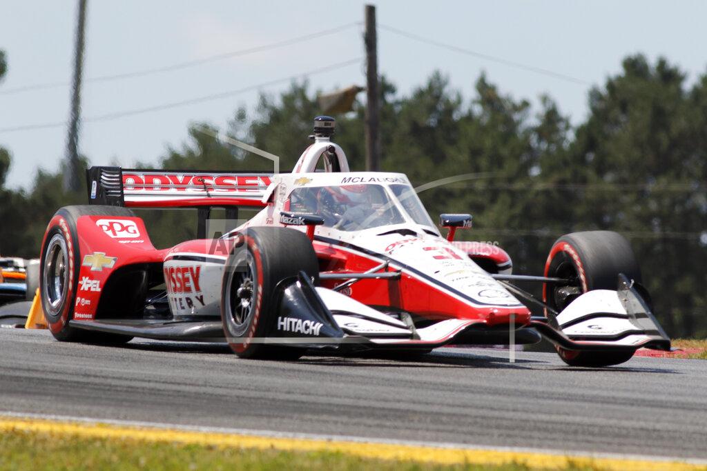 Tom E. Puskar Scott McLaughlin races during an IndyCar auto race at Mid-Ohio Sports Car Course in Lexington, Ohio, Sunday, July 3, 2022. (AP Photo/Tom E. Puskar)