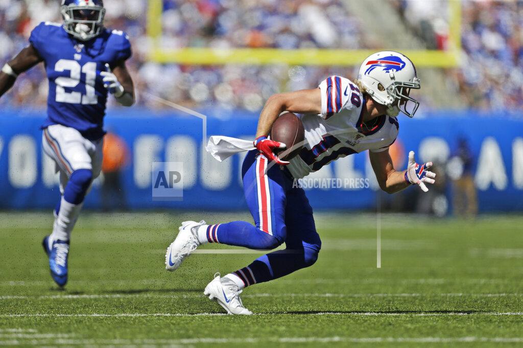Adam Hunger Buffalo Bills' Cole Beasley makes a catch during the first half of an NFL football game against the New York Giants, Sunday, Sept. 15, 2019, in East Rutherford, N.J. (AP Photo/Adam Hunger)