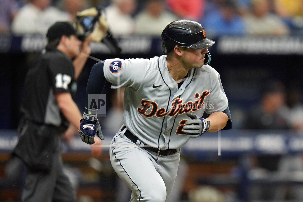 Chris O'MEara Detroit Tigers' Spencer Torkelson runs the bases following his home run off Tampa Bay Rays relief pitcher Matt Wisler during the seventh inning of a baseball game Wednesday, May 18, 2022, in St. Petersburg, Fla. (AP Photo/Chris O'Meara)