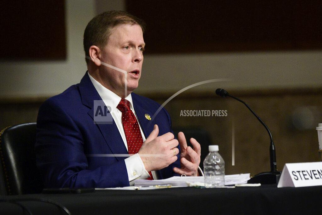 Erin Scott Former U.S. Capitol Police Chief Steven Sund testifies before a Senate Homeland Security and Governmental Affairs & Senate Rules and Administration joint hearing on Capitol Hill, Washington, Tuesday, Feb. 23, 2021, to examine the January 6th attack on the Capitol. (Erin Scott/The New York Times via AP, Pool)
