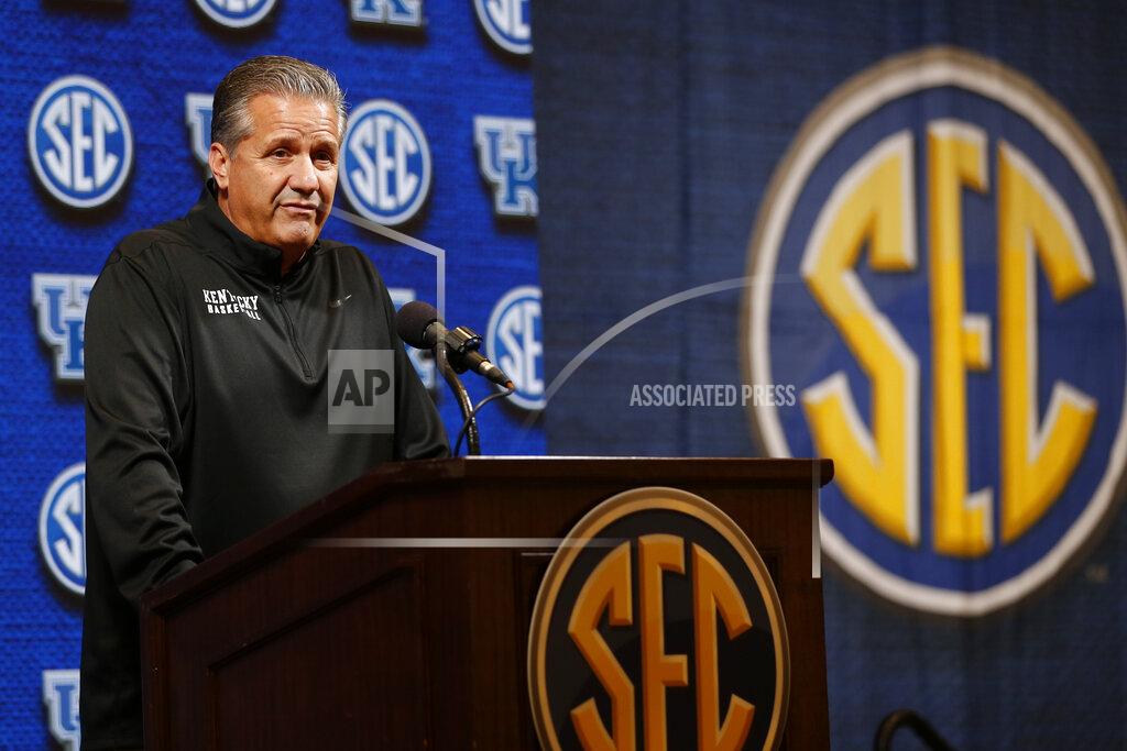Butch Dill Kentucky head coach John Calipari speaks during the Southeastern Conference NCAA college basketball media day, Wednesday, Oct. 16, 2019, in Birmingham, Ala. (AP Photo/Butch Dill)