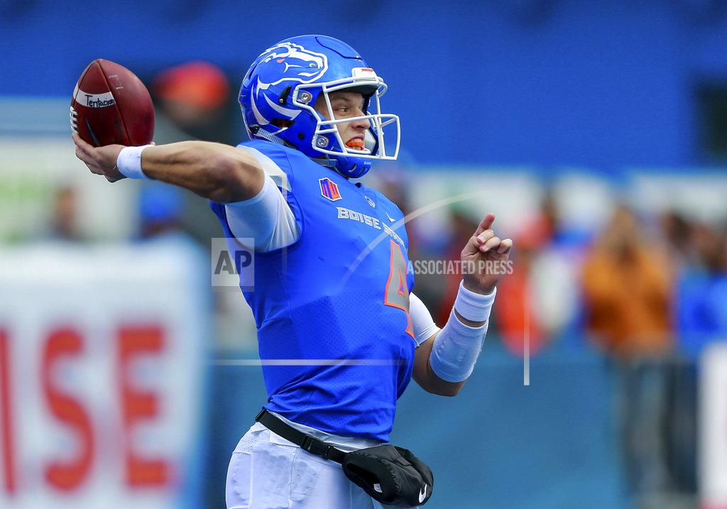 Steve Conner Boise State quarterback Brett Rypien (4) looks to pass the ball against San Diego State in the first half of an NCAA college football game, Saturday, Oct. 6, 2018, in Boise, Idaho. (AP Photo/Steve Conner)